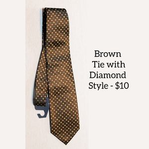 Brown Tie with Diamond Style